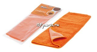 Салфетка из микрофибры и коралловой ткани оранжевая (35*40 см)