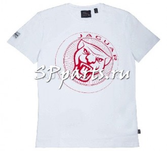 Мужская футболка Jaguar Men's Large Growler Graphic T-shirt, White / Red, артикул JBTM029WTB