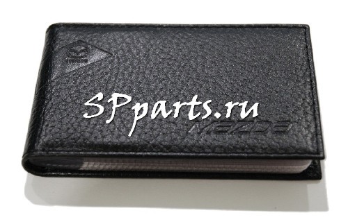 Футляр для визитных карт из рельефной кожи Mazda Relief Leather Business Card Case, Black, артикул 830077548