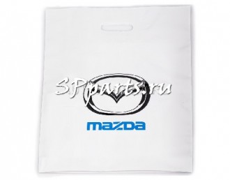 Подарочный пакет Mazda Logo Plastic Bag, White, артикул 830077783