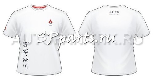 Мужская футболка Mitsubishi Men's T-Shirt Hieroglyph, White, артикул RU000010