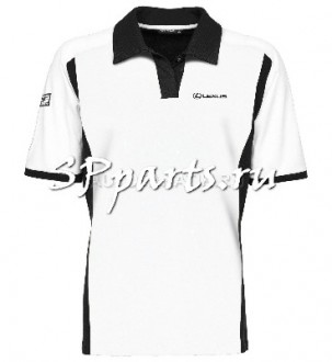 Мужская рубашка-поло Lexus F Sport Polo Shirt, White / Black, артикул LMFS00023L