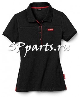 Женская рубашка-поло Audi Womens poloshirt, Audi Sport, Black, артикул 3131501121
