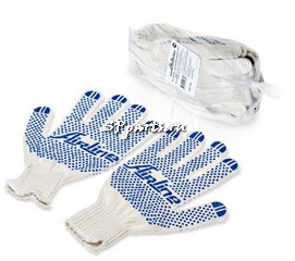 Перчатки ХБ с ПВХ покрытием, белые, (5 пар), 150Т/7,5 класс