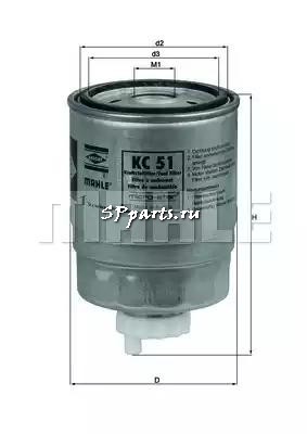 Топливный фильтр для  INNOCENTI ELBA (146) 1.7 D (146DI, 146EI) (08.1991 - 12.1996), KNECHT, KC 51