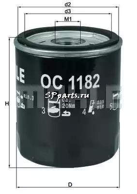Масляный фильтр для  MAZDA CX-7 (ER) 2.3 MZR DISI Turbo (06.2009 - 03.2013), KNECHT, OC 1182