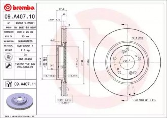 Тормозной диск BREMBO 09.A407.10