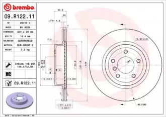 Тормозной диск BREMBO 09.R122.11